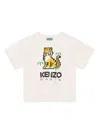 Kenzo Kids Boys Ivory Cotton Kotora Tiger T-shirt
