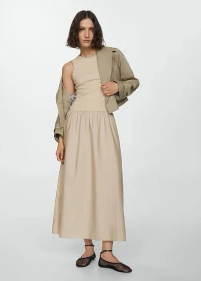 Mango A-line Dress Sand In Sable