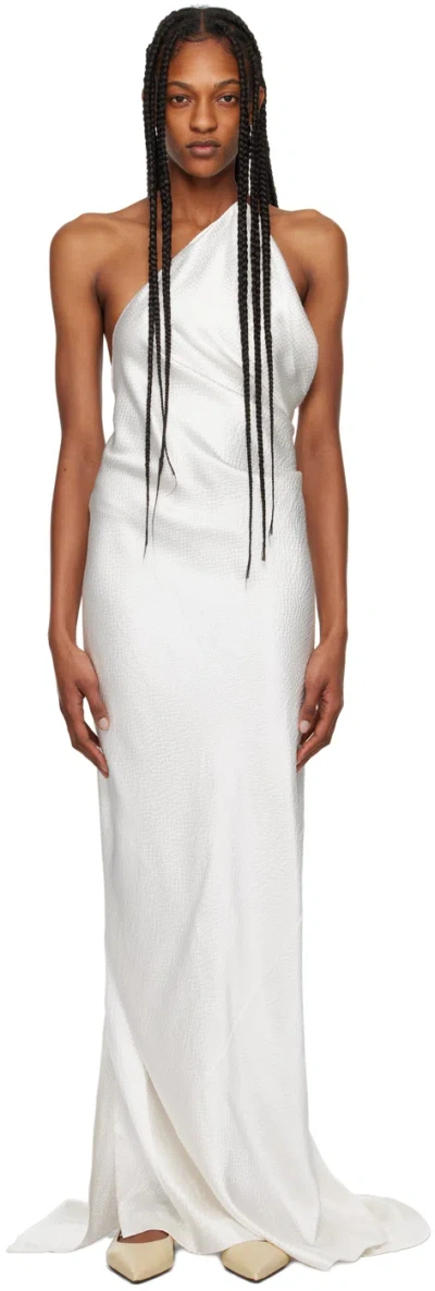 Tove Caroline Textured Silk Maxi Dress In White