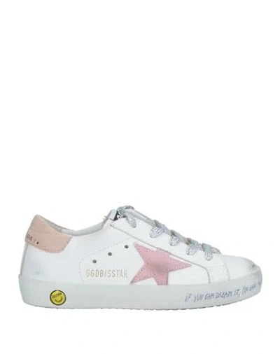 Golden Goose Babies' Girl's Super Star Leather Trainers In Optic White Antique Pink Nougat
