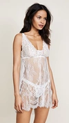 Hanky Panky Victoria Lace Chemise With G-string In Light Ivory