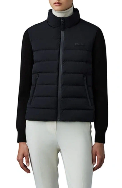 Mackage Oceane-city Light Down Mixed-media Puffer Jacket In Black