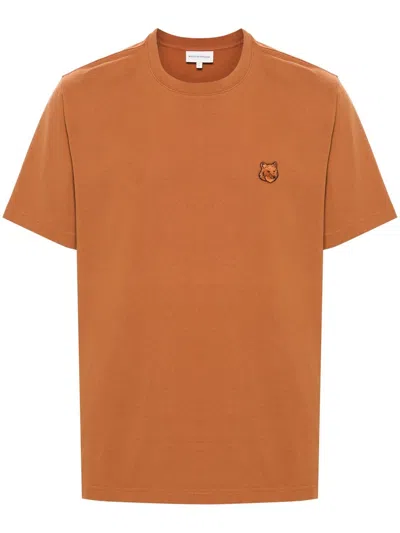Maison Kitsuné Orange Bold Fox Head T-shirt In Brown