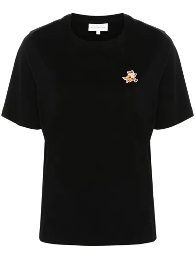 Maison Kitsuné Speedy Fox Patch Comfort Tee-shirt In Black