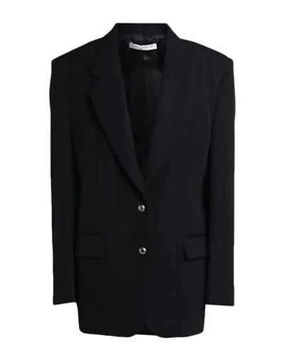 Alessandra Rich Woman Blazer Black Size 6 Virgin Wool, Polyamide, Polyester