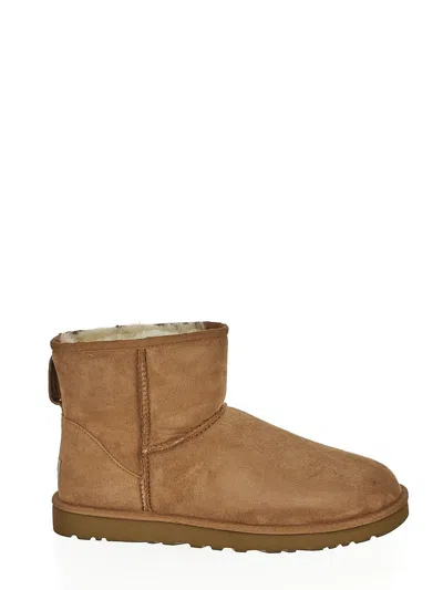 Ugg Mini Classic Suede Ankle Boots In Brown