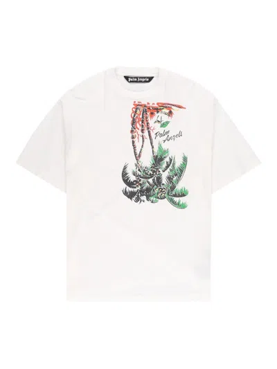 Palm Angels Upsidedown Palm Tee In White
