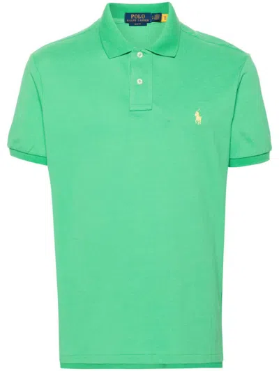 Polo Ralph Lauren Cotton Polo Shirt With Embroidered Logo In Green