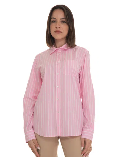 Weekend Max Mara Bahamas Striped Shirt In Pink,white