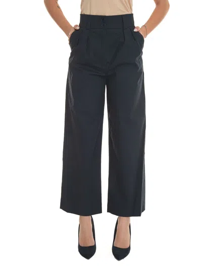 Woolrich Lace-up Wide-leg Trousers In Blue