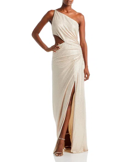 Ramy Brook Sonnie Womens Knit One Shoulder Evening Dress In Beige