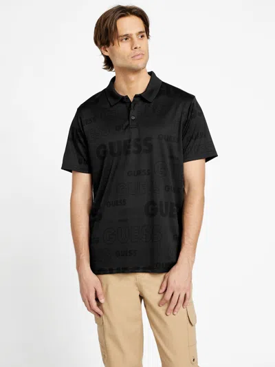 Guess Factory Eddy Logo Polo In Black