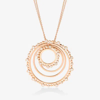 Bucherer 18k Rose Gold, Diamond Pendant Necklace In Silver