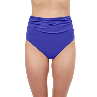 Profile By Gottex Tutti Frutti High Waist Swim Bottom With Side Shirring In Blue