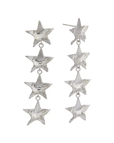 Oscar De La Renta Fall 2023 Nico Star Drop Earrings In Silver