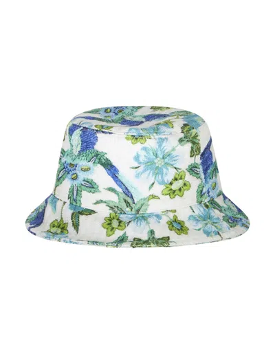 Etro Tropical-print Bucket Hat In Blue