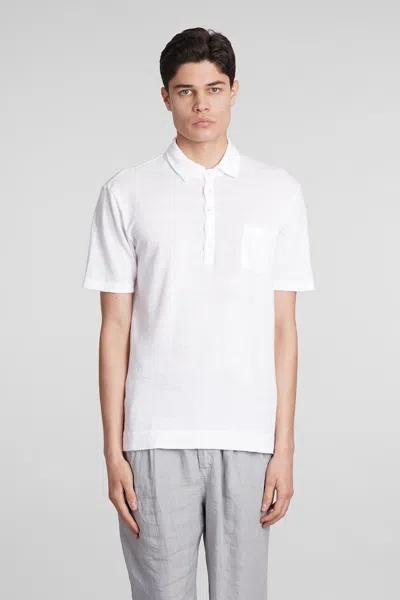 Massimo Alba Wembley Linen Polo Shirt In White
