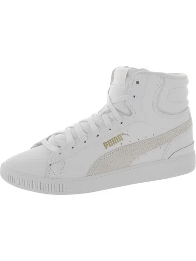 Puma Vikky 3 Mid Womens Leather High-top Skate Shoes In White