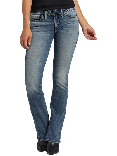 Silver Jeans Tuesday Womens Low-rise Slim Bootcut Jeans In Multi