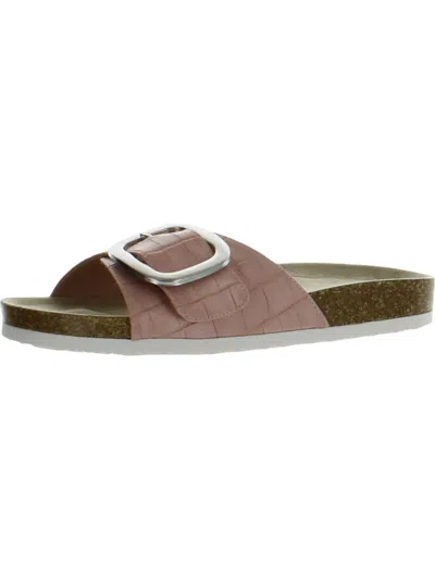 Sugar Zerri Womens Faux Leather Slip On Footbed Sandals In Pink