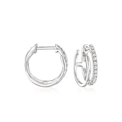 Rs Pure By Ross-simons Diamond Dual-hoop Earrings In Sterling Silver