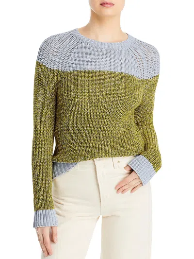 Moncler Womens Colorblock Crewneck Pullover Sweater In Green
