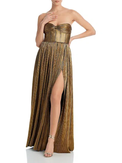Bronx And Banco Florence Womens Metallic Strapless Evening Dress In Multi