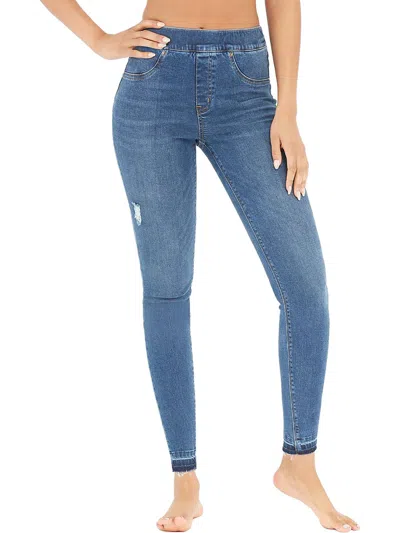 Spanx Womens Distressed Jeggings Skinny Jeans In Multi