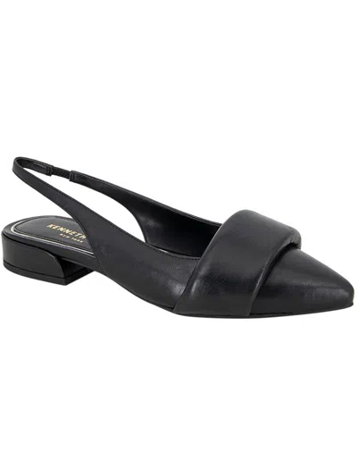 Kenneth Cole New York Callen Womens Leather Pointed Toe Slingback Sandals In Black