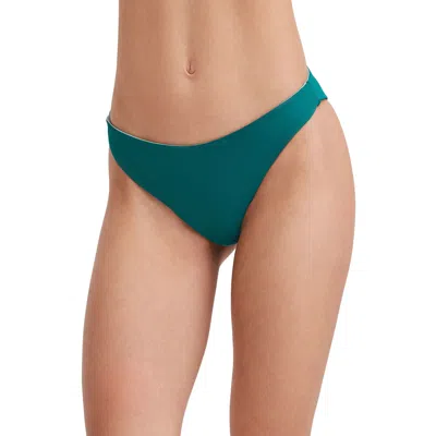 Au Naturel By Gottex Solid Reversible Mid-rise Swim Bottom In Green