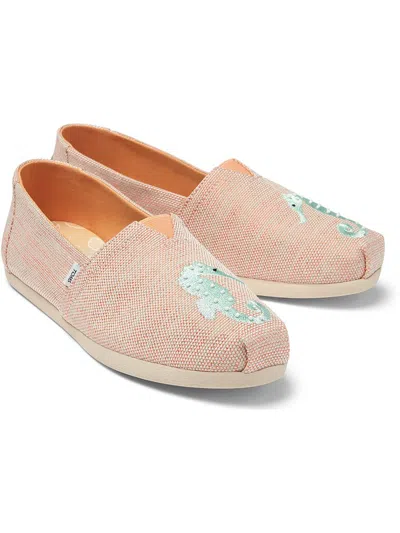 Toms Alpargata Womens Slip-on Ortholite Loafers In Pink