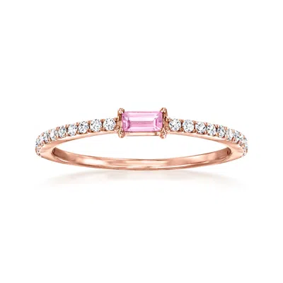 Rs Pure By Ross-simons Pink Sapphire And . Diamond Ring In 14kt Rose Gold