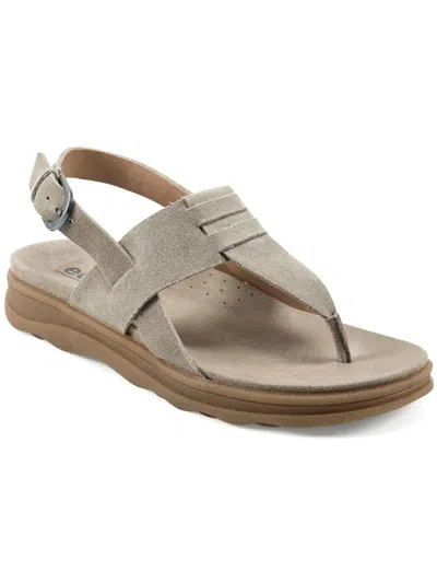 Earth Luciana 8 Womens Suede Thong Slingback Sandals In Grey