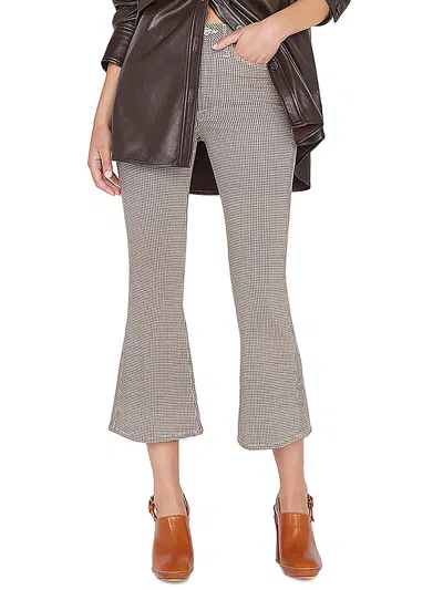 Frame Womens High Rise Cropped Flared Pants In Beige