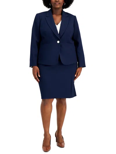 Le Suit Plus Womens Textured Suit Separate One-button Blazer In Multi