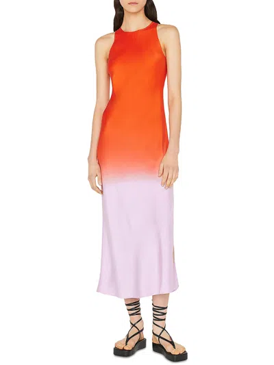 Frame Womens Semi-formal 100% Silk Slip Dress In Red