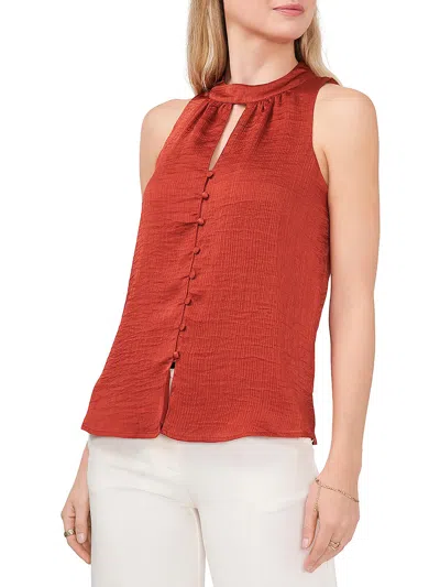Vince Camuto Womens Shimmer Keyhole Blouse In Red