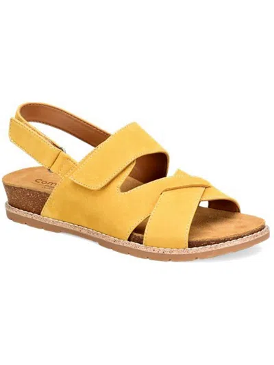 Comfortiva Genata Womens Leather Ankle Strap Slingback Sandals In Yellow