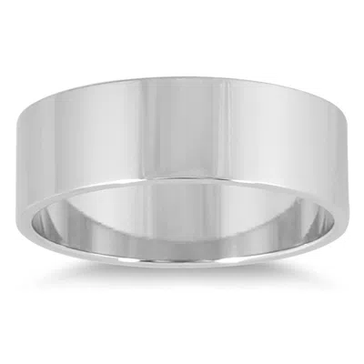 Sselects 6mm Flat Wedding Band In 14k White Gold
