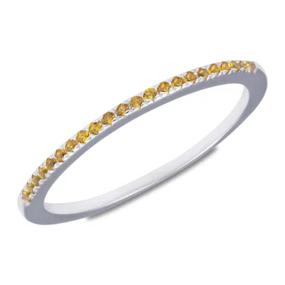 Max + Stone Sterling Silver Birthstone 1mm Cubic Zirconia Ring In Gold