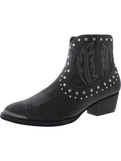 Very Volatile Veruca Womens Synthetic Lining And Cushioned Insole Zippered Side Closure Ankle Boots In Black