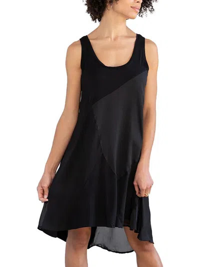 Lovestitch Womens Scoop Neck Hi-low Shift Dress In Black