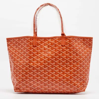 Pre-owned Goyard Ine Coated Canvas And Leather Saint Louis Pm Tote In Orange