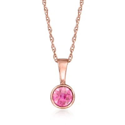 Rs Pure By Ross-simons Pink Topaz Pendant Necklace In 14kt Rose Gold