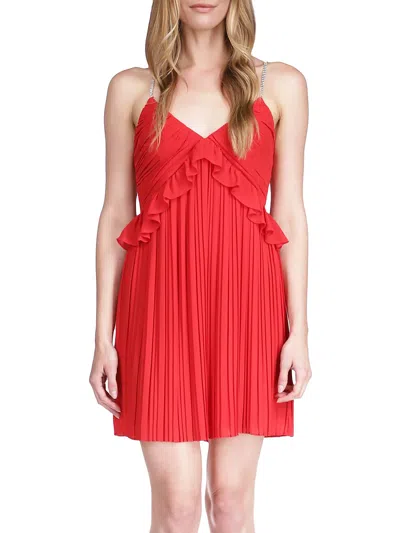 Michael Michael Kors Womens Glitter Straps Short Mini Dress In Red
