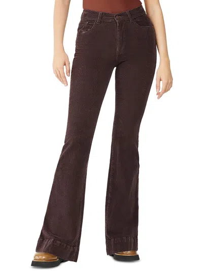 Dl1961 Womens High Rise Solid Bootcut Jeans In Brown