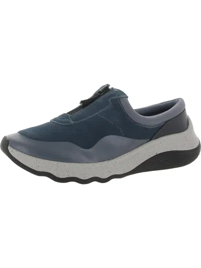 Clarks Jaunt Way Womens Suede Padded Insole Slip-on Sneakers In Grey