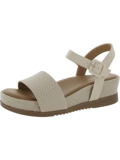 Rockport Womens Faux Leather Casual Ankle Strap In Grey