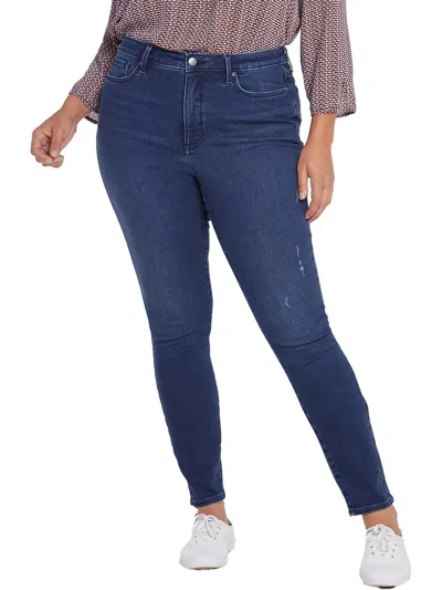 Nydj Plus Ami Womens High-rise Dark Wash Skinny Jeans In Multi