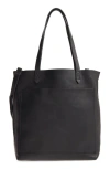 Madewell Medium Leather Transport Tote In True Black